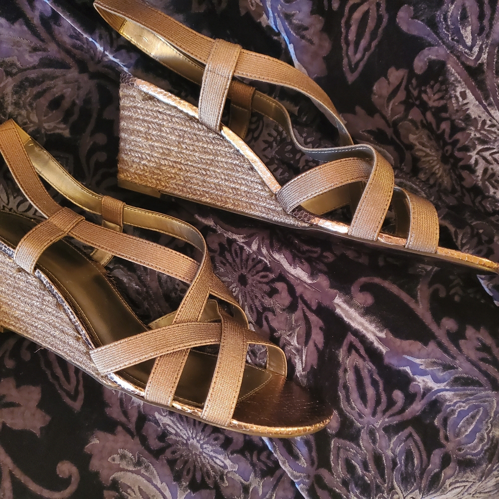 Adrianna Papell Brown Wedge Espadrilles